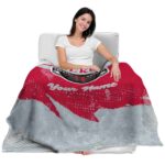 custom houston rockets grunge streaks red blanket latest model