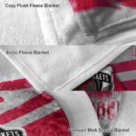 custom houston rockets grunge streaks red blanket premium grade