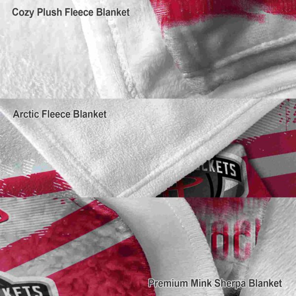 custom houston rockets grunge streaks red blanket premium grade