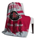 custom houston rockets grunge streaks red blanket top rated
