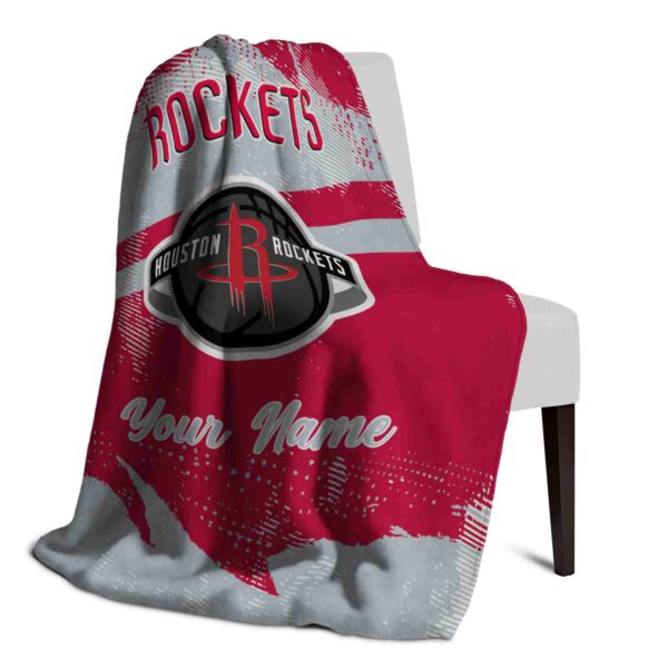 custom houston rockets grunge streaks red blanket top rated