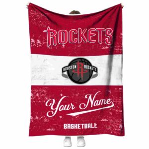 custom houston rockets grunge texture red white blanket best selling