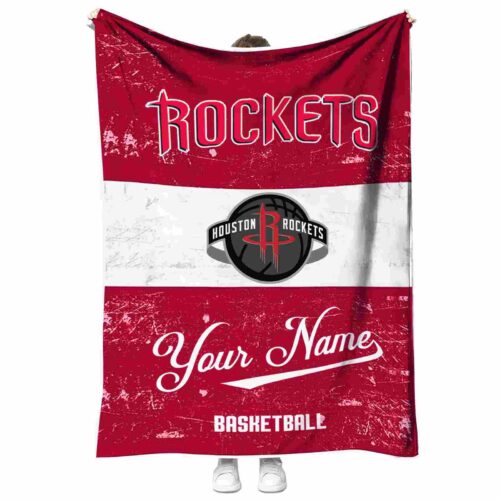 custom houston rockets grunge texture red white blanket best selling