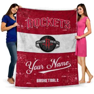 custom houston rockets grunge texture red white blanket fashion forward