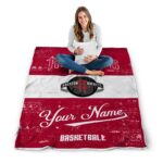 custom houston rockets grunge texture red white blanket high quality