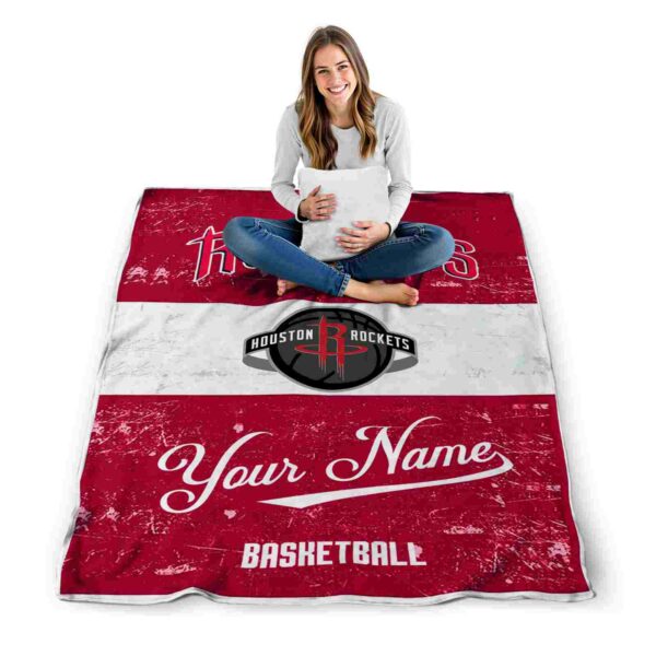 custom houston rockets grunge texture red white blanket high quality