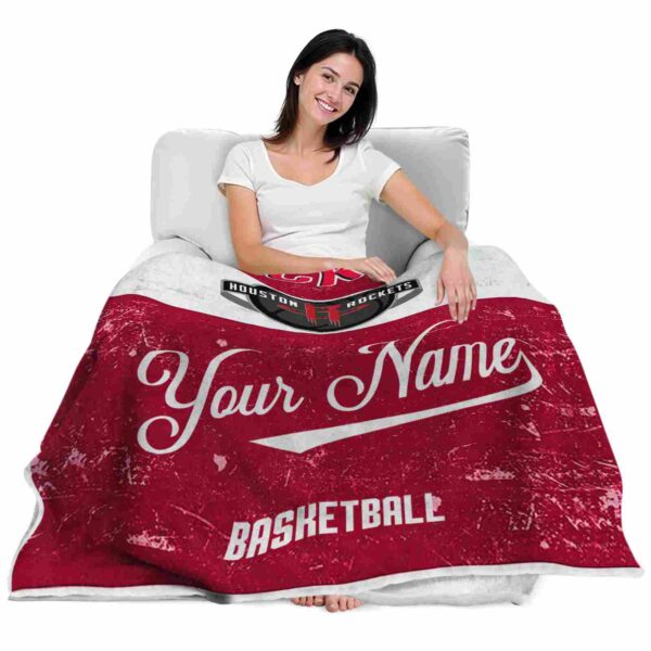 custom houston rockets grunge texture red white blanket latest model