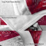 custom houston rockets grunge texture red white blanket premium grade