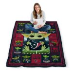 custom houston texans baby yoda blue blanket best selling