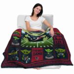 custom houston texans baby yoda blue blanket best selling