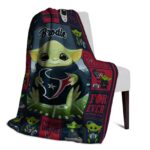 custom houston texans baby yoda blue blanket best selling