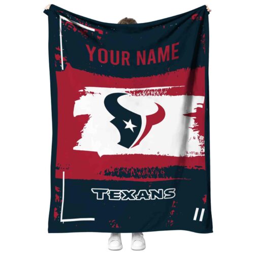 custom houston texans paint strokes blue white blanket best selling