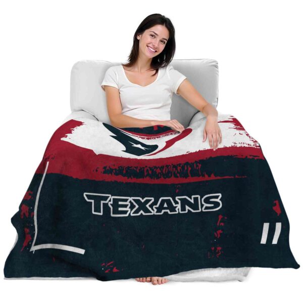 custom houston texans paint strokes blue white blanket latest model