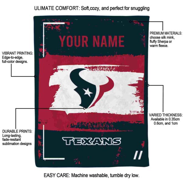 custom houston texans paint strokes blue white blanket new arrival