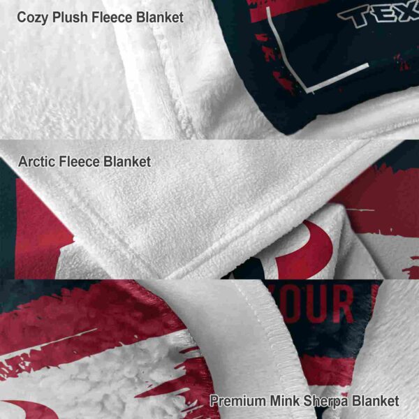 custom houston texans paint strokes blue white blanket premium grade