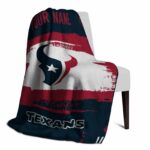 custom houston texans paint strokes blue white blanket top rated
