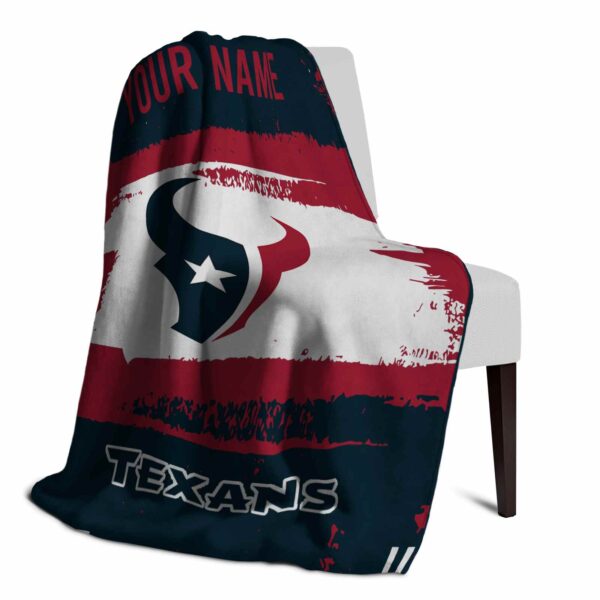 custom houston texans paint strokes blue white blanket top rated