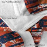 custom illinois fighting illini floral stripes blue white blanket best selling