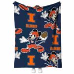 custom illinois fighting illini mickey blue blanket best selling
