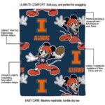 custom illinois fighting illini mickey blue blanket best selling