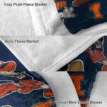custom illinois fighting illini mickey blue blanket best selling