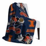 custom illinois fighting illini mickey blue blanket best selling