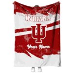 custom indiana hoosiers grunge streaks red blanket best selling