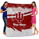 custom indiana hoosiers grunge streaks red blanket best selling