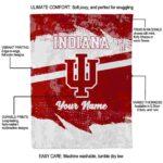 custom indiana hoosiers grunge streaks red blanket best selling