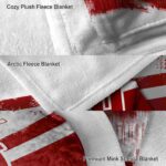 custom indiana hoosiers grunge streaks red blanket best selling