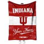 custom indiana hoosiers grunge texture red white blanket best selling