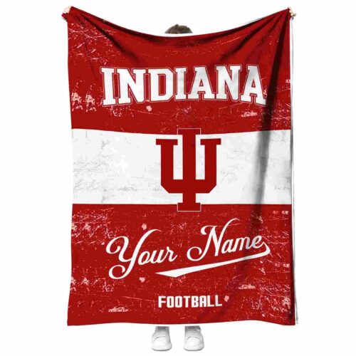 custom indiana hoosiers grunge texture red white blanket best selling