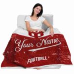 custom indiana hoosiers grunge texture red white blanket latest model