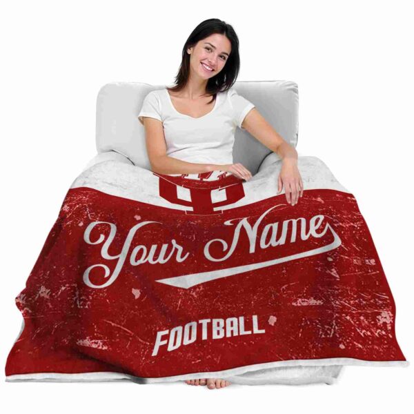 custom indiana hoosiers grunge texture red white blanket latest model