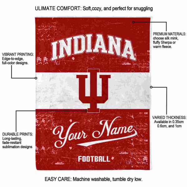 custom indiana hoosiers grunge texture red white blanket new arrival
