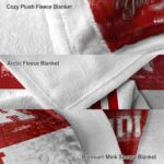 custom indiana hoosiers grunge texture red white blanket premium grade
