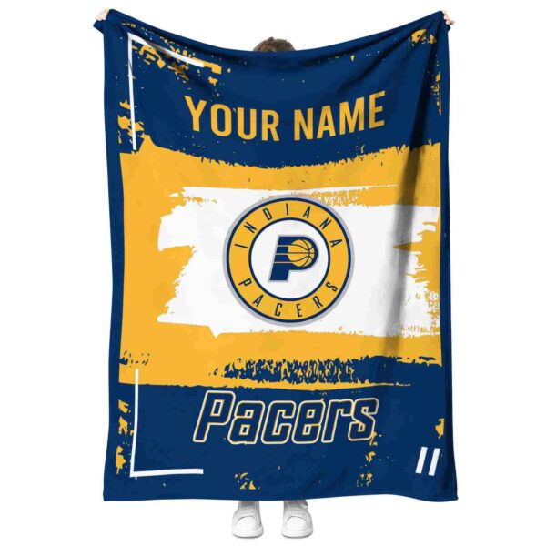custom indiana pacers paint strokes blue white blanket best selling