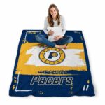 custom indiana pacers paint strokes blue white blanket high quality