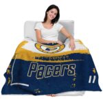 custom indiana pacers paint strokes blue white blanket latest model