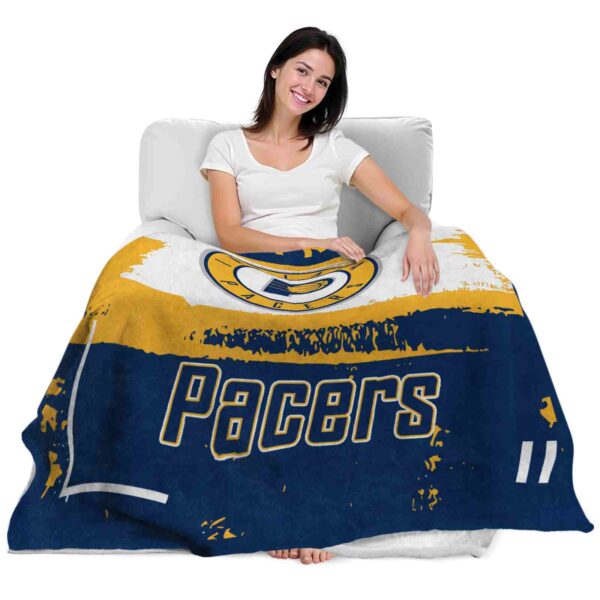 custom indiana pacers paint strokes blue white blanket latest model
