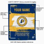 custom indiana pacers paint strokes blue white blanket new arrival