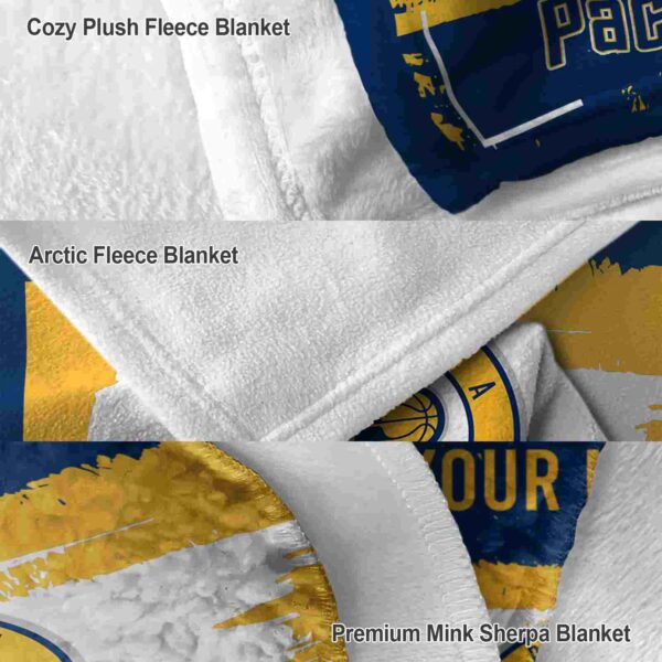 custom indiana pacers paint strokes blue white blanket premium grade