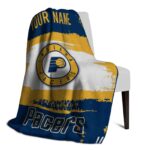 custom indiana pacers paint strokes blue white blanket top rated