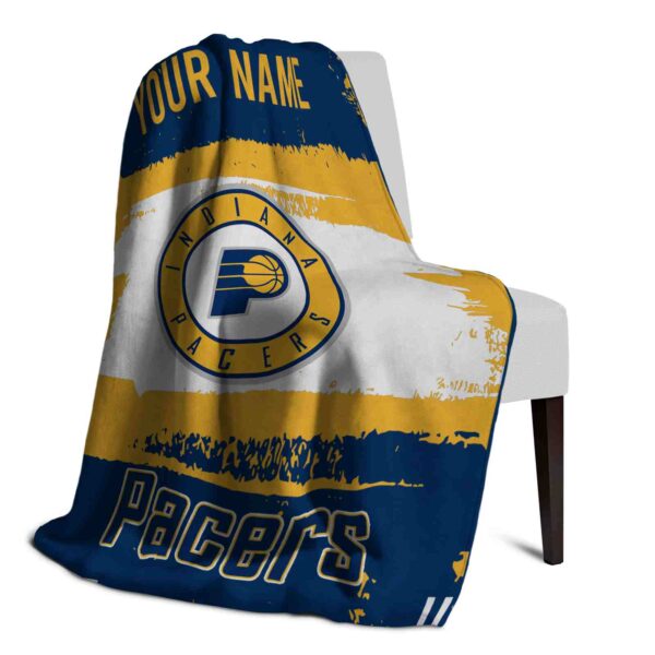 custom indiana pacers paint strokes blue white blanket top rated
