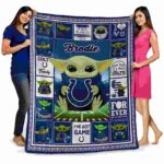 custom indianapolis colts baby yoda blue blanket fashion forward