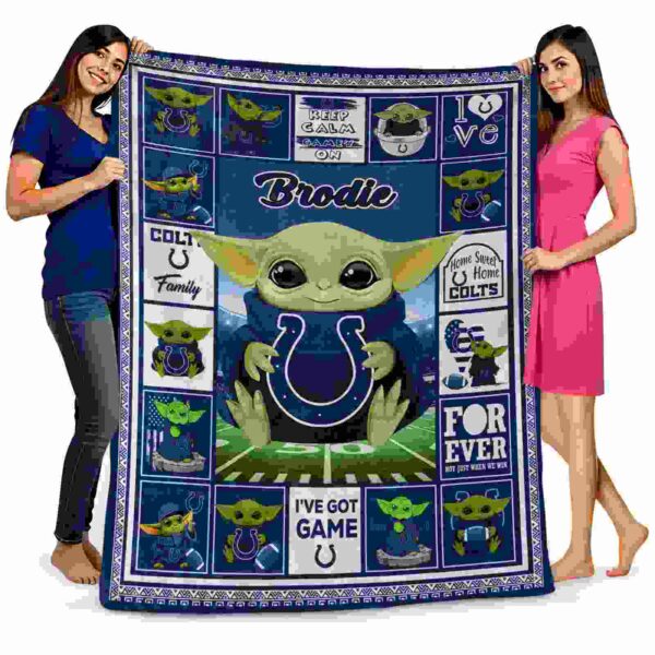 custom indianapolis colts baby yoda blue blanket fashion forward