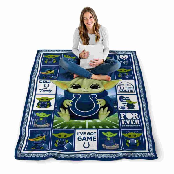 custom indianapolis colts baby yoda blue blanket high quality