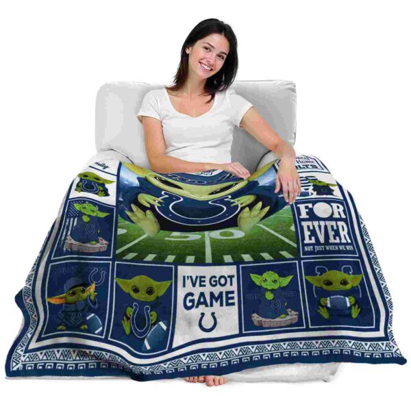 custom indianapolis colts baby yoda blue blanket latest model