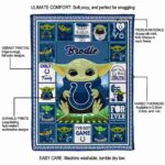 custom indianapolis colts baby yoda blue blanket new arrival