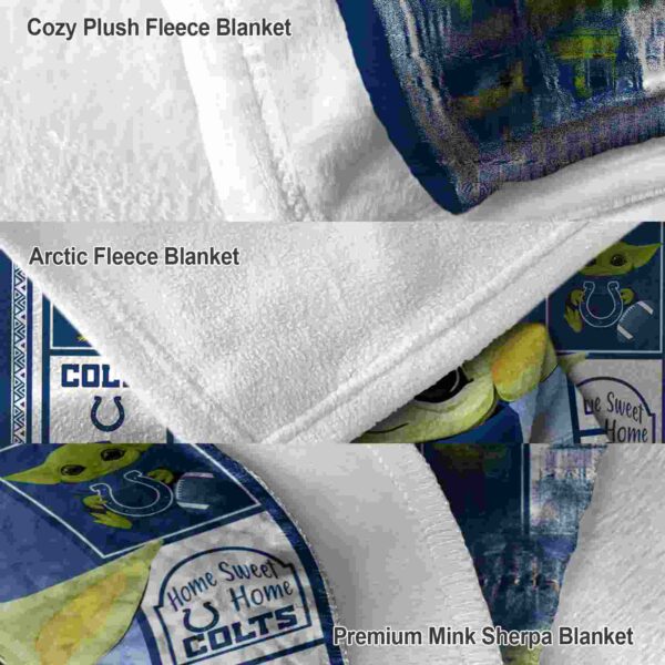 custom indianapolis colts baby yoda blue blanket premium grade
